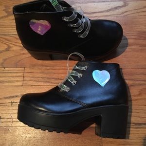Iridescent Heart Chunky Booties